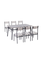 Table à manger de luxe moderne avec 6 chaises DS-812NA pour hôtel maison ardoise cuisine et salon meubles en métal