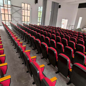 Venta al por mayor de fábrica de sillas plegables modernas de plástico para cine, iglesia, auditorio, aulas escolares con tablas de escritura. - Product Image 2