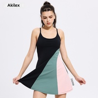 Maillot de tennis personnalisé AKILEX pour femme – Impression par transfert thermique, dos nageur, respirant et confortable, style jupe longue – Synthétique