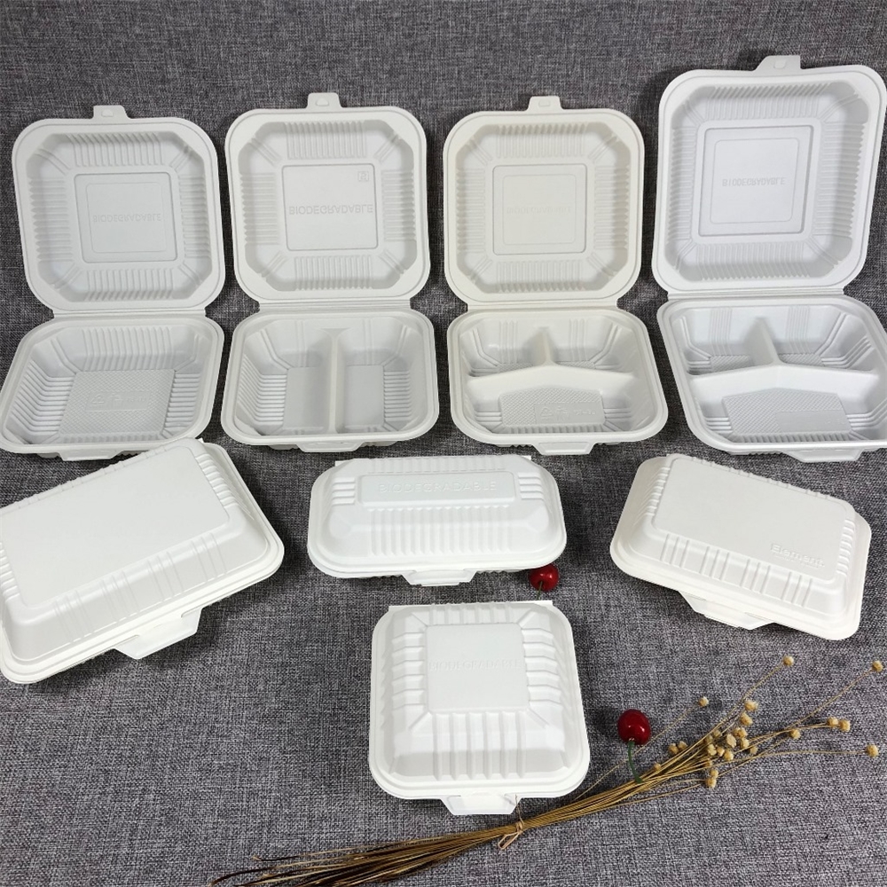 Z9 Biologisch Afbreekbaar Wegwerp Maïszetmeel Lunchbox Restaurant Servies Dinerset Plastic Verpakking Maïszetmeel Voedselcontainer