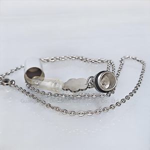 Collana con ciondolo urna commemorativa per animali domestici in acciaio inossidabile moderno, con impronta di zampa, a forma di cilindro, per profumo, articoli funerari per la famiglia - Vendita calda - Product Image 6