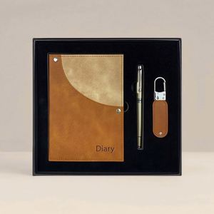Promotional Business Gift <b>Set</b> A5 <b>Notebook</b> in Gift Box Metal Ballpoint Pen Keychain-for Corporate Gifting - Product Image 2