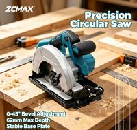 Scie circulaire sans fil ZCMAX 21V sans balais 185mm 7 pouces 0 45 °   Scie à bois à réglage d'angle pour le travail du bois