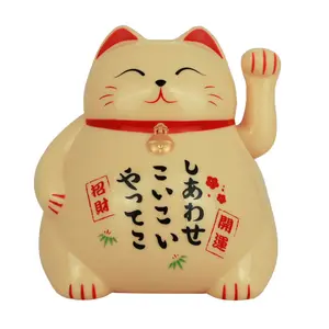 Sang Trọng Xe Trang Trí Mặt Dây Chuyền Điện Rocker Nhật Bản Mèo May Mắn Mèo Phía Trước Bàn Nhựa Quà Tặng Maneki Neko Nhật Bản Mèo Bức Tượng