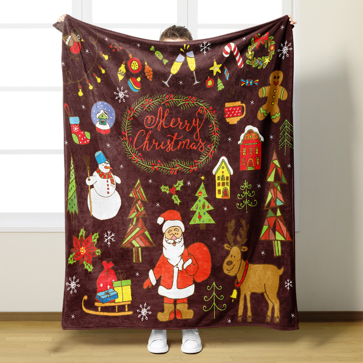 Custom Print Full Size Fleece Bed Blanket #S8077