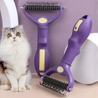 Peigne démêlant pour animaux de compagnie, peigne de toilettage pour chiens et chats, peigne pour enlever les poils de chien