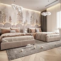 Meubles de Chambre d'Hôtel Modernes En Gros avec Têtes de Lit en Cuir Tendance Capitonné pour Lit de Villa Familial