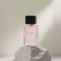 Botol parfum desain 100Ml, botol parfum persegi kaca bening kosong dengan kotak