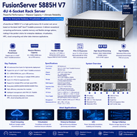 Serveur en rack 4U 4 sockets XFusion FusionServer 5885H V7 Intel Xeon pour la virtualisation de bases de données d'entreprise, le calcul haute performance (HPC) et le calcul en nuage