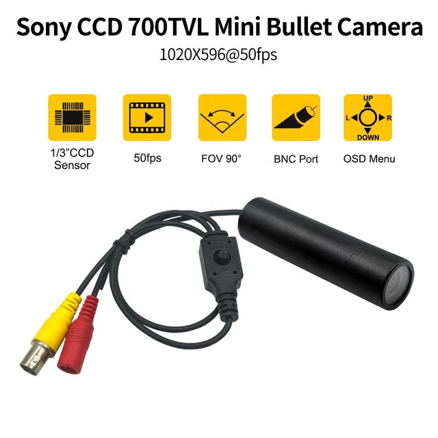 Sony CCD 700TVL Mini Bullet CVBS  Analog Camera Portable Small CCTV Security Camera with OSD Menu Button