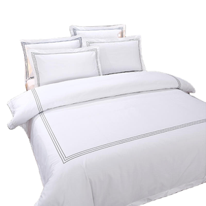 Khách sạn sang trọng bedding Set cotton sateen chủ đề đếm Vua Kích thước Duvet cover Sheet với thêu thiết kế mềm <span class=keywords><strong>Comforter</strong></span> cho giường - Product Image 1