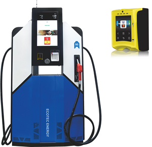 Distributeur de carburant en libre-service Ecotec en aluminium à double buse, pompe intelligente Nayax POS, débit de 45 L/MIN, certifié ISO - Product Image 5