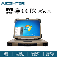 Nieuwe Intel 15,6 inch robuuste laptop, IP65 geseald, valbestendig, industriële pc, Engelse woestijngeel, op maat gemaakt voor voertuigmontage