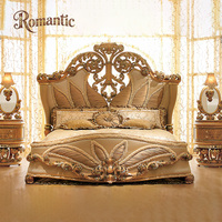 Juego de Cama King Size de Madera Maciza Clásica de Lujo RIVA de Diseño Clásico Italiano, Color Personalizado, Elegante y de Alta Calidad para Dormitorio