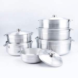 Utensilios de cocina baratos, olla de <span class=keywords><strong>aluminio</strong></span> de 6 ollas, <span class=keywords><strong>cazuela</strong></span> fundida a presión, cocina forjada, juegos de utensilios de cocina de gran capacidad con tapa, juego de ollas para sopa - Product Image 3