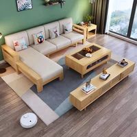 Canapé convertible en bois massif de chêne nordique, rembourré, pour salon, hôtel, appartement, école - Canapé 3 places pour petits espaces