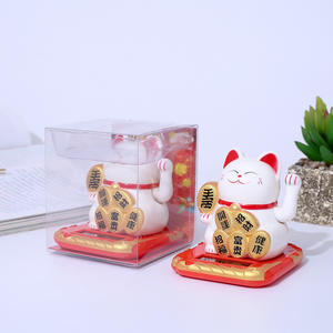 Vente chaude petites mains tremblantes faisant signe chat solaire mignon voiture tableau de bord décorations cadeaux et artisanat - Product Image 4