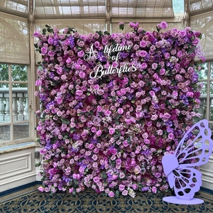 Bride to be Party Decoraciones Roll Up Flower Wall Backdrop 8x8 Flower Walls Purple 360 Photo Booth Background <span class=keywords><strong>para</strong></span> eventos - Product Image 1