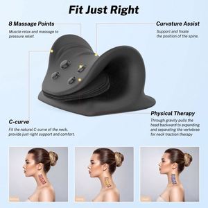 Attelle de nuque avec airbag, hauteur réglable et coussin chiropratique relaxant pour les épaules et le cou - Product Image 3