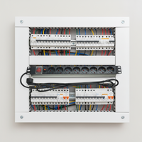 PDU de type allemand/universel 1U, installation horizontale, barre d'alimentation, unité de distribution d'énergie, 6 prises, 10A, 250VAC, utilisation en intérieur