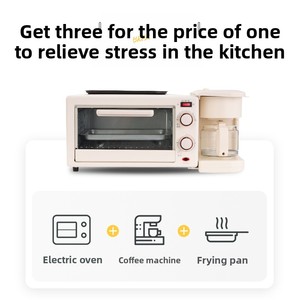 Máquina de Desayuno Multifuncional 3 en 1 de Acero Inoxidable, Tostadora, <span class=keywords><strong>Horno</strong></span> <span class=keywords><strong>y</strong></span> <span class=keywords><strong>Cafetera</strong></span> para Uso Doméstico - Product Image 4