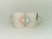 Tasse à café, lait ou thé en porcelaine fine, personnalisée, avec poignée en forme de cœur, style classique et simple, pour la maison ou le bureau
