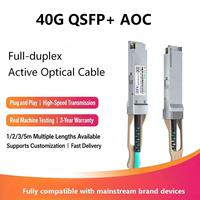 5G Ağı için Veri Merkezi 40G QSFP+ AOC Kablosu, Yaygın Marka Anahtarlar Arası Bağlantılar, Düşük Güç ve Tak ve Çalıştır