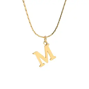 Nabest不锈钢字母M吊坠项链珠宝镀金女性字母M项链锁骨