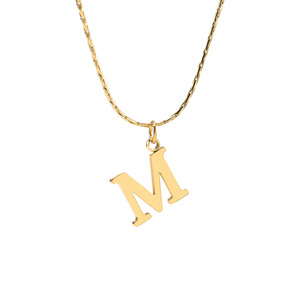 Nabest in acciaio inox alfabeto M ciondolo collana gioielli placcato oro donna lettera M girocolli clavicola - Product Image 1