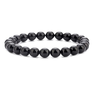 <span class=keywords><strong>Bracciale</strong></span> in Pietra Naturale con Perle di Cristallo Rotonde da 6mm, 8mm, 10mm in <span class=keywords><strong>Ametista</strong></span>, Quarzo Rosa, Turchese, Onice e Agata per <span class=keywords><strong>Donna</strong></span> e Uomo - Product Image 4