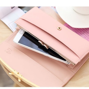 Wholesale Fashion Waterproof PU Leather Bow Pattern Long Wallet with Button Closure and Polyester Lining for Women Outdoor Use - Product Image 6