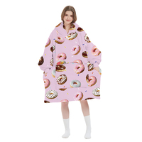 Nouveau design imprimé personnalisé 100% gâteau en polyester grandes manches portables femmes sweat à capuche surdimensionné couverture sweat-shirt