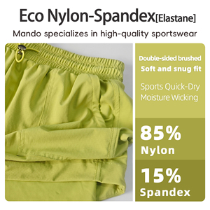 Shorts de course légers 2-en-1 pour femmes <span class=keywords><strong>avec</strong></span> doublure intégrée, taille élastique, séchage rapide et poches - Product Image 4