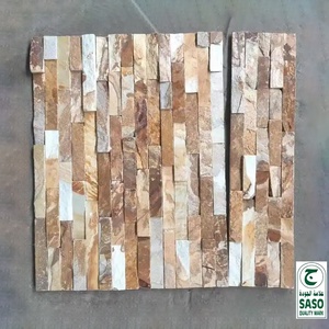 Diseño moderno Empalme de piedra natural 3D Chapa de pared para exteriores Revestimiento de <span class=keywords><strong>pizarra</strong></span> antideslizante Elevación para placa de pared exterior de Villa - Product Image 2
