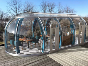 Dôme géodésique en polyester durable de tente d'igloo en polycarbonate transparent résistant au feu pour les expositions de restaurants en plein air 5m - Product Image 5