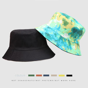 Chapeau bob réversible imprimé tie-dye japonais et coréen, grande taille, pour femme, été, protection solaire extérieure, source de diffusion en direct - Product Image 4