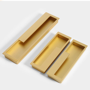 Modern Recessed Cabinet Handle Aluminum Alloy Rectangle <b>Black</b> Gold Concealed Door Pull For Wardrobe Cabinet - Product Image 2