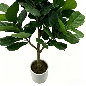<b>Artificial</b> <b>Tree</b> Green Potted with Piano Leaf Banyan Ornaments for Living Room Floor Simulation - Product Image 4