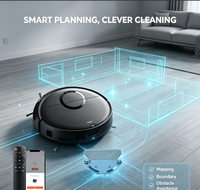Robot aspirateur et serpillière combiné avec moteur de brosse puissant, rotation à 360 degrés, capteurs intelligents anti-chute pour un nettoyage domestique efficace