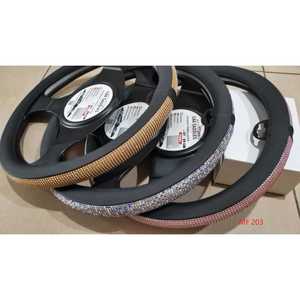 ปลอกหุ้มพวงมาลัยประดับเพชร สีแดง 37-39 ซม. อุปกรณ์ตกแต่งรถยนต์ - Product Image 1