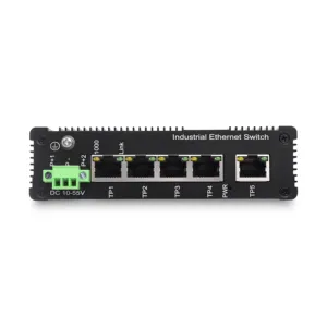 Conmutador Ethernet de red Gigabit, interruptor Industrial de 5 puertos, carril Din, 10/100/1000mbps
