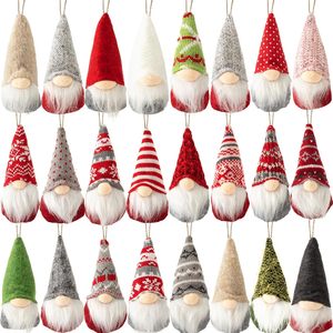 Ensemble de décorations de Noël à suspendre pour la maison, gnomes en peluche faits à la main, décorations de fêtes, gnomes, elfes, Père Noël - Product Image 1