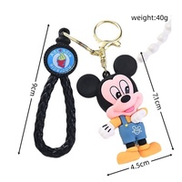Nouveau mignon dessin animé Donald canard marguerite Couple porte-clés transfrontalier debout Mickey Minnie pendentif Silicone personnalisé porte-clés
