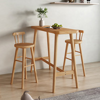 Table de bar en bois massif, table haute de séparation pour salon, petite table plate nordique contre le mur, longue table de bar