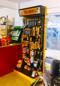 Giá đỡ trưng bày móc kim loại/ giá đỡ dụng cụ cầm tay/ giá đỡ dụng cụ bột/ kệ siêu thị/ kệ trưng bày có thể điều chỉnh/ kệ triển lãm - Product Image 4