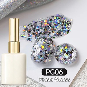 Vernis à ongles gel pailleté 15 ml effet argent scintillant, à retirer par trempage UV LED, pour mariage et manucure - Product Image 4