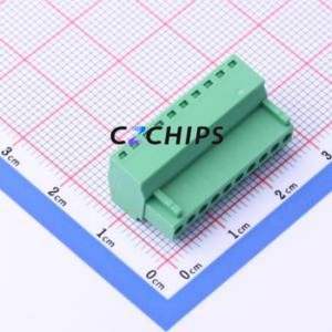 DB2EK-2.54-10P-GN-S Plug-in Terminal Block P=2.54mm Connector Male Plug 1x10P 2.54mm Green - Product Image 2