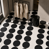 Carrelage Céramique Élégant 200x200mm 6mm Entièrement Céramique Mat Style Encaustique pour Mur d'Entrée, Sol de Salle de Bain et Design Résidentiel