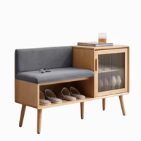 Meubles de style moderne, siège souple, plusieurs compartiments, place d'entrée, rangement de chaussures en bambou, armoire à chaussures pour le salon