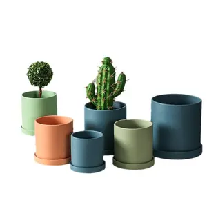Custom Outdoor Indoor Garden decorative Nordic Round Ceramic Succulent Planter Flower Plant flower pots